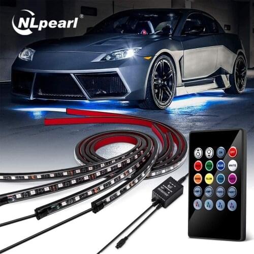NLpearl Car Underglow Light Flexible Strip LED Underbody Light Remote /APP Control Led Neon Light RGB Decorative Atmosphere Lamp