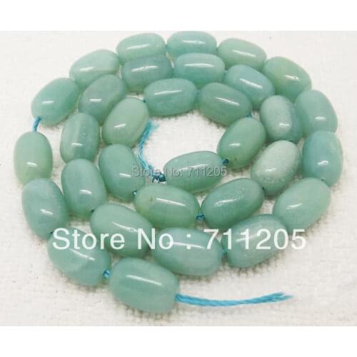Free Shipping! 8x12mm Natural Amazonite Drum Shape Loose Beads 15" Min. Order is $10,we provide mixed wholesale for all items