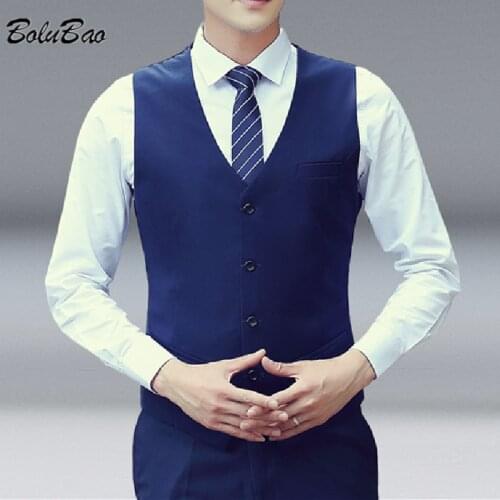 BOLUBAO New Arrival Mens Vest Formal Slim Fit Korean Style Sleeveless Work Clothes Professional Wear Suit Vest For Men