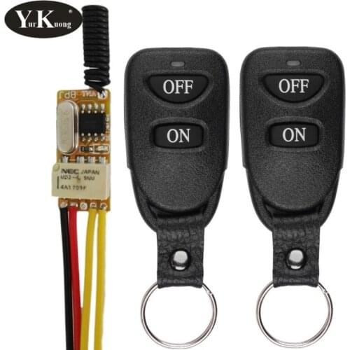 DC3.7V 5V 6V 7V 9V 12V 1CH Mini Relay Wireless Switch Remote Control Power LED Lamp Controller Micro Receiver Transmitter 433MHZ