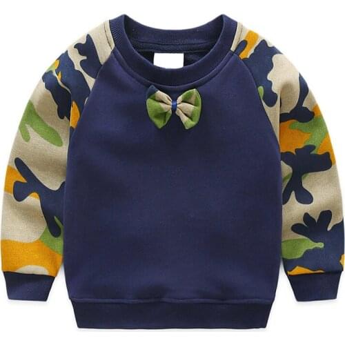 Baby Boys T Shirts Children Fashion Camouflage Patchwork Sweatshirt Boys Girls Long Sleeve Hoodies Tops Autumn Clothing 2017