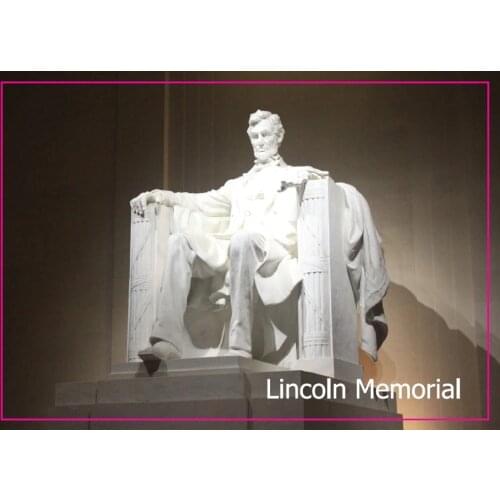 Travel Magnets Memorabilia,The memorial of USA President Lin coln Rectangle Metal Fridge Magnet 5436 Washington Tourism Souvenir