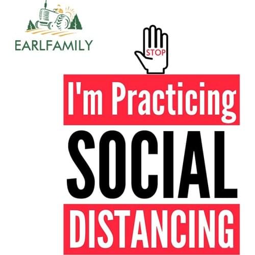 EARLFAMILY 13cm x 9.9cm for Im Practicing Social Car Stickers Motorcycle Windows Laotop Decal Motorcycle Anime Car Assessoires