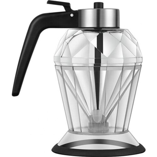 Oil Can Pot Sealed Double Partition 200ml Diamond Shape Seasoning Bottle for Home Oil Can Pot