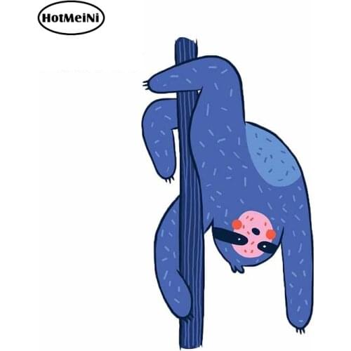 HotMeiNi 13cm x 7.4cm For Sloth Pole Dance Anime Car Stickers Windows Decal Waterproof Refrigerator Creative Decoration