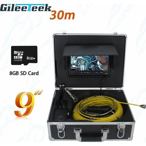 WP90 Endoscope Pipeline Inspection Camera 9'' Lcd Monitor Drain Sewer Camera Industrial Pipe Snake Detection System Waterproof