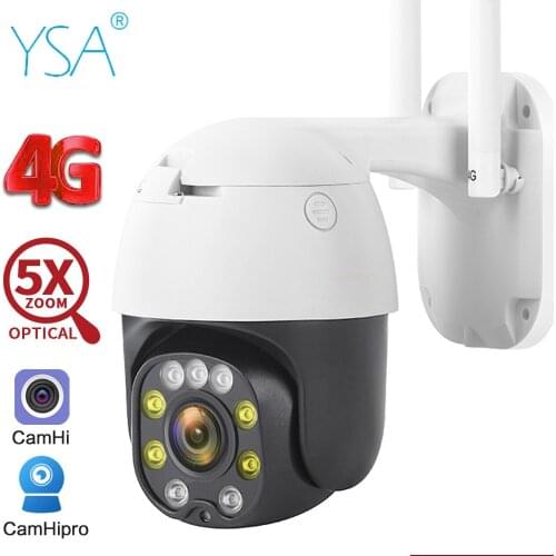 5MP Wireless 4G SIM Card Security Camera 1080P HD 5X Optical Zoom PTZ Speed Dome Wifi IP Camera Outdoor CCTV Surveillance Cam