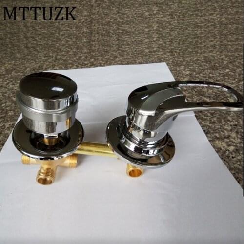 MTTUZK solid brass wall mounted 2/3/4/5 Ways outlet water shower tap screw & intubation shower faucets shower room mixing valve