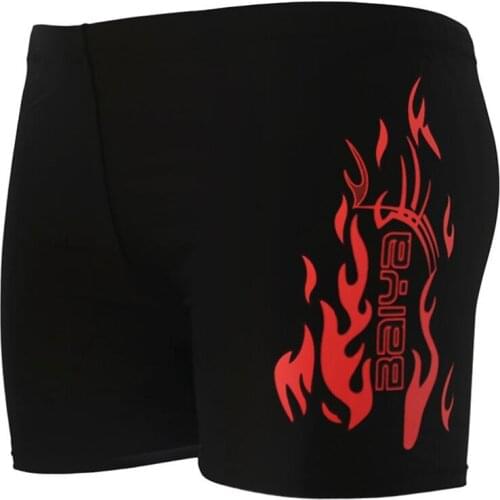 CKAHSBI Flame Pattern Men Male Swimming Swimwear Boxer Shorts Bathing Trunks Swim Blue Red Beach Wear Briefs Swimsuit Beachwear