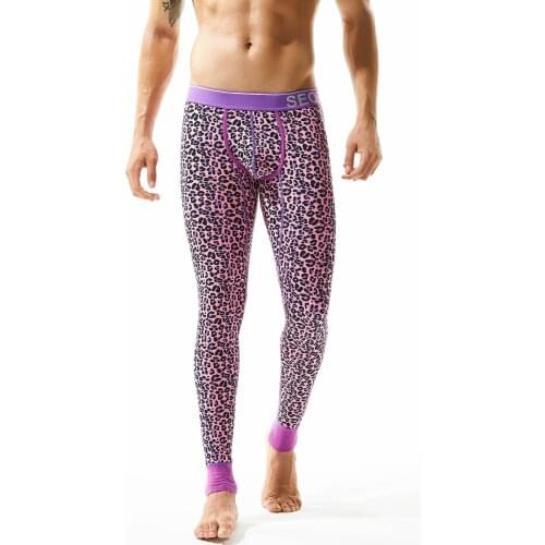 Mens long underwear Fashionable Leopard Print Trendy mens leggings Explosive reactive printing sexy underwear men
