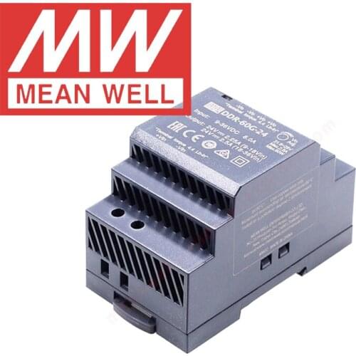 Original Mean Well DDR-60G-24 Din Rail Type DC-DC Converter meanwell 24V/2.5A/60W DC to DC Power Supply 9-36Vdc input