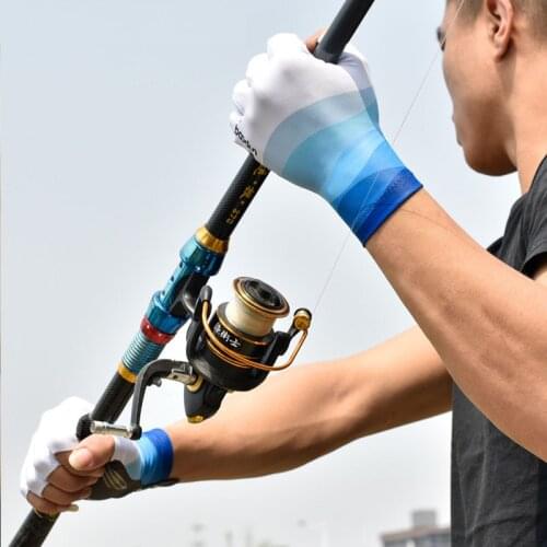 Boodun New Summer Fishing Gloves Fisherman Ultra-thin Sunscreen Half Finger Gloves Antiskid Silicone Palm Bicycle Gloves