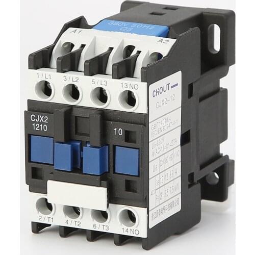 AC 24V 36V 48V 110V 127V 220V 380 Volts Coil CJX2-1210 35mm din рейка Mounting 12A 3Pole 1NO 3 Phase Motor Magnetic Contactor