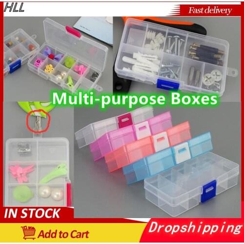 10 Grids Detachable Transparent Bead Organizer Finishing Bins Plastic Storage Box Portable Container Clear Storage Jewelry Box