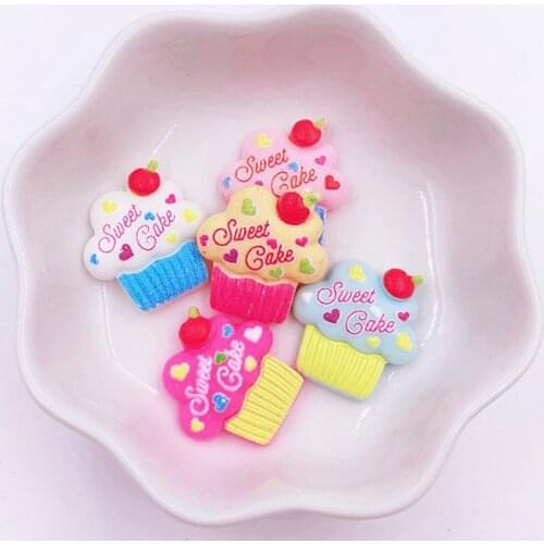Colorful Resin Cup Sweet Cake Flatback Cabochon Scrapbook DIY Accessory Christmas Party Decor Figurine Crafts OH47