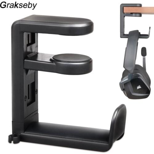 Gaming Headset Stand Adjustable Clamp Headphone Holder Hook With Rotating Arm Clamp Desk Mount Universal Bracket For Headphones