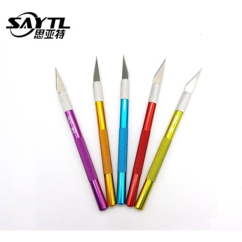Craft knives Non-slip Metal Scalpel Hand Tool set Cutter Carving Multi Knife blade Mobile Phone PCB DIY Repair Cutting Tool
