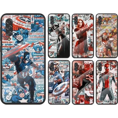 Retro Marvel Comics For Samsung Galaxy A91 A81 A72 A71 A52 A51 A41 A31 A21S A11 A01 Tempered Glass Cover Phone Case