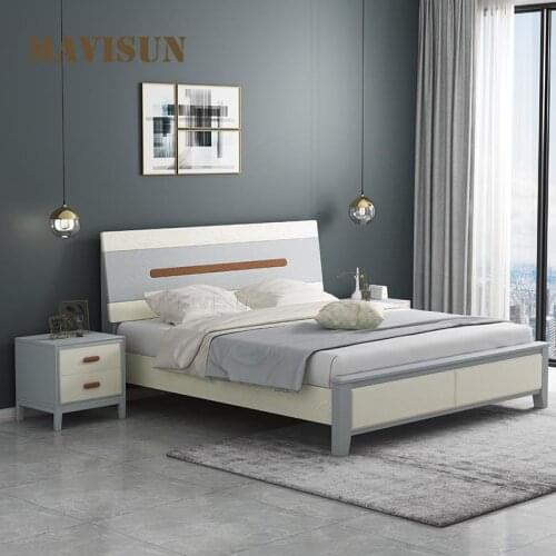 Northern European Antique Wooden Bedroom Furniture King Queen Size Frame For Home Classical Minimalist Tatami Bed Wedding Bed