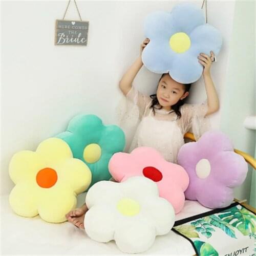 Lovely 40cm Fresh Colorful Flower Plush Pillow Toy Soft Cartoon Plant Stuffed Doll Chair Cushion Sofa Kids Lovers Birthday Gifts