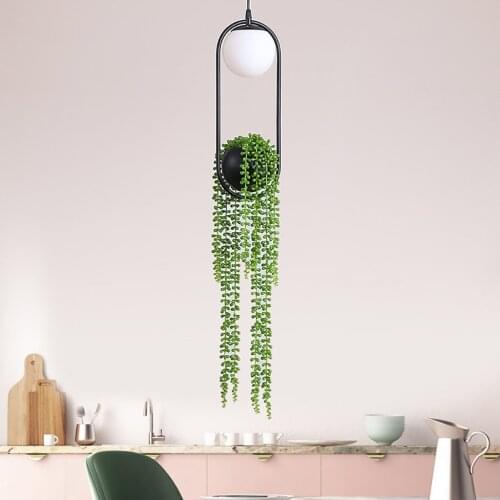 HAMBODER Modern Pendant Light Nordic Plant Flower Pot Aisle Restaurant Beautiful Sky Garden LED Lamp For Living Room Decoration