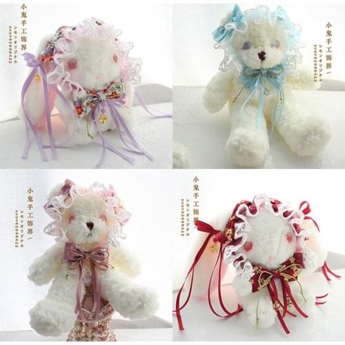 Sweet lolita handbag cute bowknot bear bag cute long-eared rabbit bag lolita backpack messenger bag cosplay gothic lolita bag