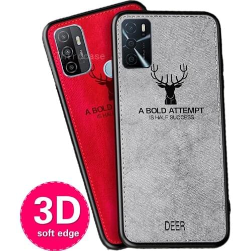 Deer Fabric Case for OPPO A16 A94 A74 A53S A15S A12S A52 A72 A91 A31 Soft Silicone Cover OPPO A73 A32 A33 A55 A9 2020 A3S Bumper