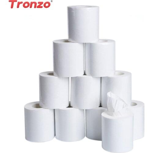 Tronzo 10 Pcs Toilet Paper Roll Paper Toilet Paper White 3 Layers Native Wood Soft Material Strong Water Absorption
