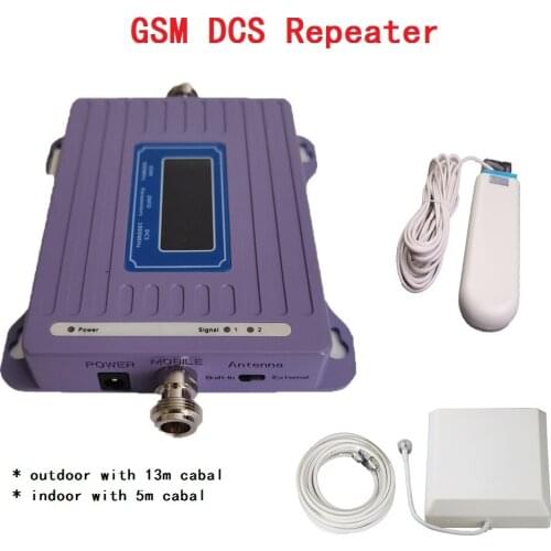 UMTS 900 LTE 1800 mhz Dual Band Repeater 2G 4G Cellular Mobile Signal Amplifier GSM DCS Signal Booster + 2G 3G 4G Antenna set