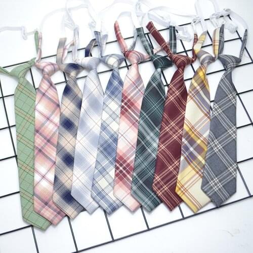 Japanese Zipper Tie Lazy Tie Fashion 7cm Boy Girl Necktie For Man Skinny Slim Narrow Student Party Dress Wedding Necktie Present