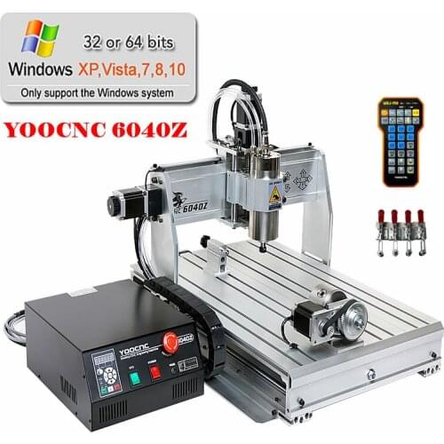 YOOCNC 6040 Engraving Milling Machine 2200W USB 4 Axis Ball Screw Router Water Cooling Spindle Aluminum Metal Wood Carving Lathe