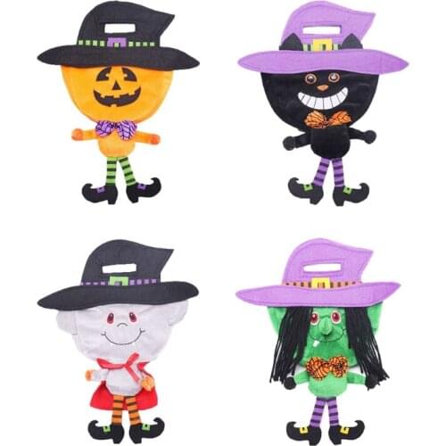 Halloween Candy Bag Pumpkin/Vampire/Black Cat/Witch Doll Gifts Bag Party Favors Storage Pouch Protable Handbag Decoration