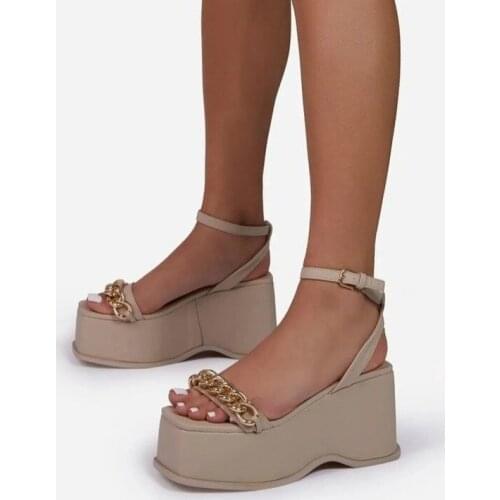 Womens High Heel Sandal Summer 2021 New Wedges Platform Thick Stylish Hollow Woman Shoes INS Popular Women Sandals