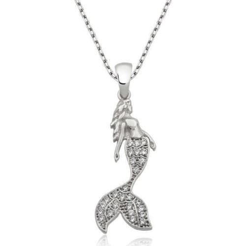 KUTAYDAN 925 Sterling Silver Mermaid Lady Necklace