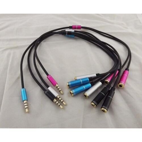 1pcs 3.5mm Stereo 1 to 2 Dual Y Splitter Audio Cable Adapter Earphone Headphone Jack 37cm