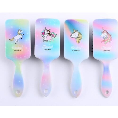 1PCS Children Cartoon Unicorn Animal Anti-static Hair Brush Massage Comb Shower Wet Detangle Hair Brush Salon Hair Styling Tools