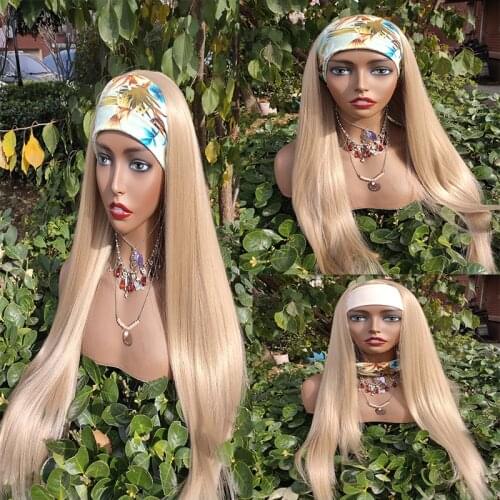 24 Color Headband Wig Human Hair Wigs For Women Brazilian Water Wave Wig Human Hair Scarf Wig Remy GluelHair Scarf Wig For Women