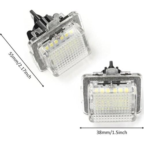 2x 18SMD White LED License Plate Light Assembly Replacement Tag Lamp 6500 K LED for Mercedes W204 W221 W212 W216 Car Accessories