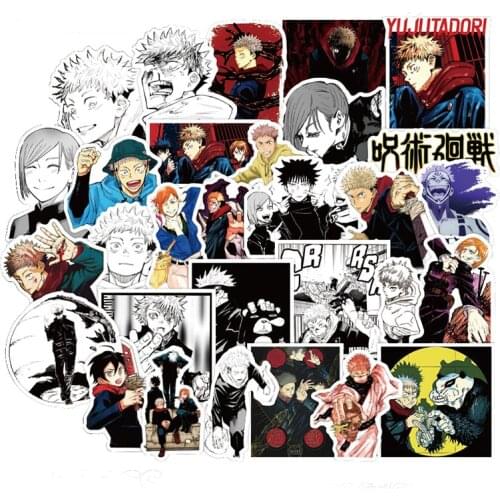 50pcs Jujutsu Kaisen Japanese Anime PVC Graffiti Sticker For Suitcase Guitar Skateboard Motorcycle DIY Childrens Sticker