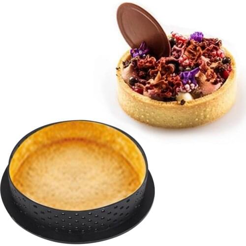 8PCS Cake Mold Perforated Cutter Round-Shape Mousse Circle Ring Tart Decorating