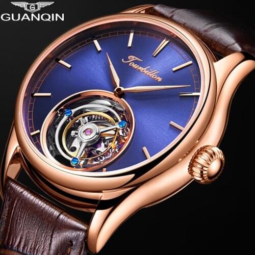 Waterproof Fashion Real Tourbillon Movement Watch Men Sapphire Hand Wind Mechanical Luxury Skeleton Movement Watches Mens 2020