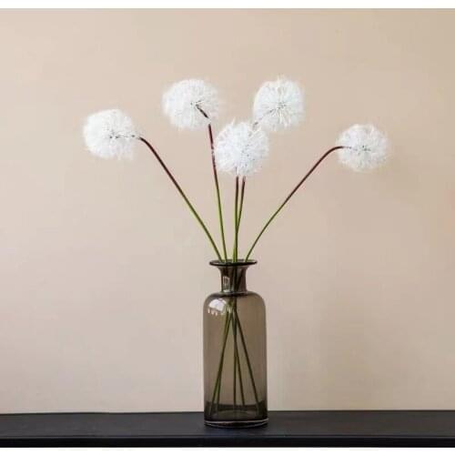 60cm Artificial Flower Bouquet White Dandelion Pompom DIY Wedding Garden Valentines Day Christmas Home Living Room Decoration