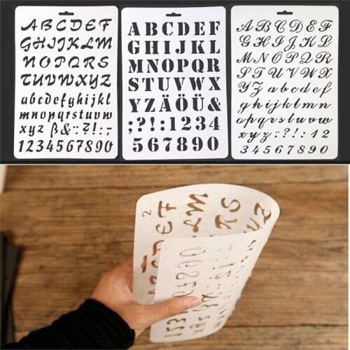 Alphabet Letter Number Stencil Thin Plastic Template Model Baby Kids Practice Calligraphy