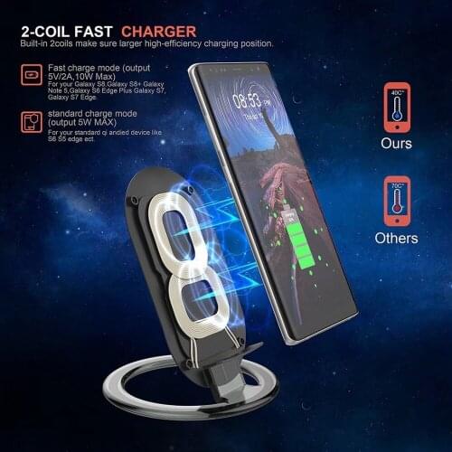 Fast wireless charger for iPhone X XS MAX XR Mobile phone stereo wireless charger for iphone8 7 6s plus for samsung S10/9/8 plus