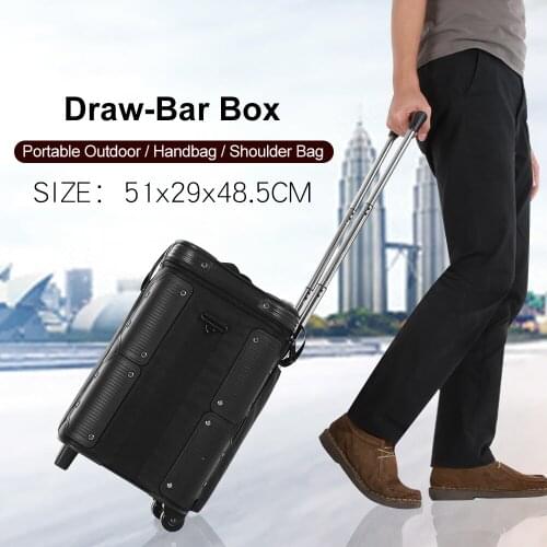Outdoor Shooting Roller Draw-Bar Box Stuido Flash Carry Case for Professional Photography Photo Video Studio Kit