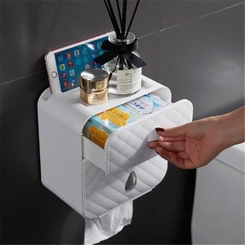 Wonderlife Bathroom Roll Holder 1 Piece Waterproof No Drill White Paper Holder