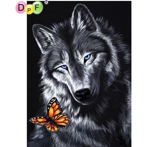 DPF DIY The Wolf and the butterfly 5D crafts diamond embroidery home decor diamond mosaic square diamond painting cross stitch