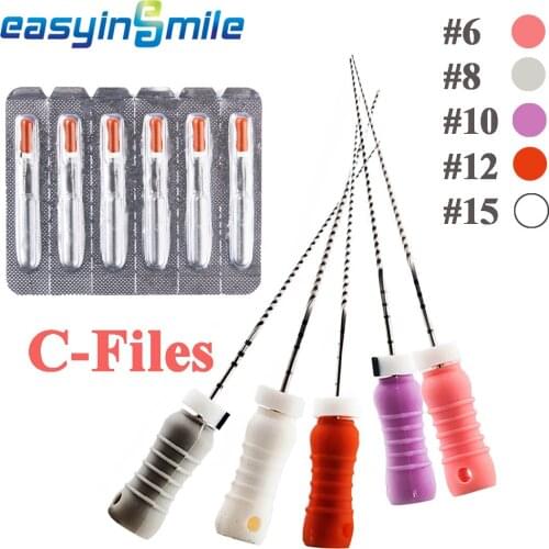 10Pks 60PCS Dental Endodontic Endo C+ Files Cathterization File SSt 25mm Stainless Steel EASYINSMILE