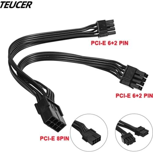 GPU 6 pin 8 pin Male PCI Express to 2 x Dual PCIe 8pin (6+2) Female Graphics Video Card PCI-e Splitter Hub Power Cable