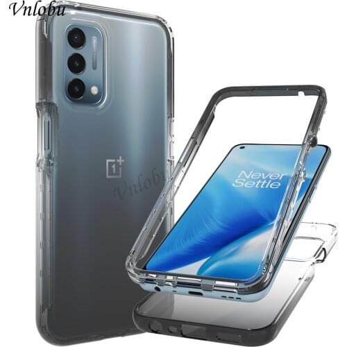 Gradient Acrylic 2 in 1 Shockproof Phone Case For Oneplus Nord N200 5G Hard PC Clear Back Cover For Oneplus Nord N100 N10 Case